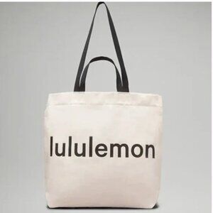 Lululemon Double Handle Logo Tote Bag in cream/khaki - 17L